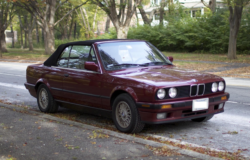 My 1992 BMW 325iC convertible, now a "classic" car. She's over twenty years old and is a blast to drive.